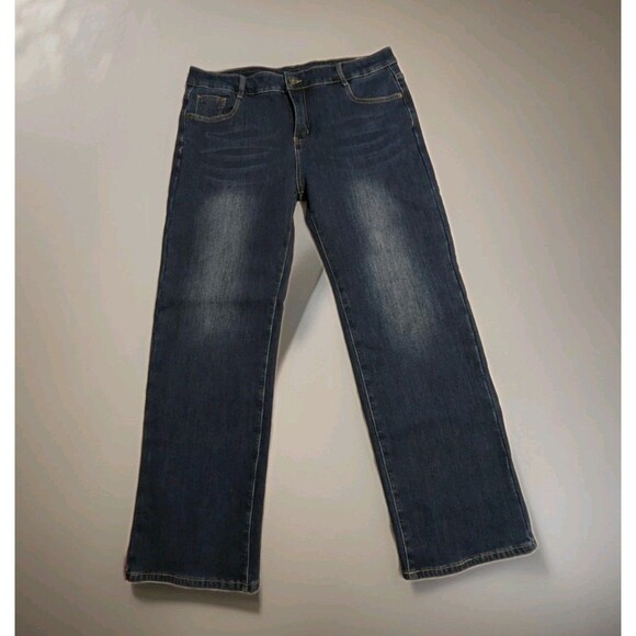 Fleece Lined Jeans Winter Thermal Straight Wide Leg Women's Size 2XL - Picture 1 of 8